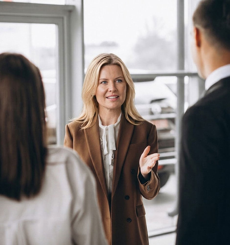 Buyers' agent speaking with clients at an inspection