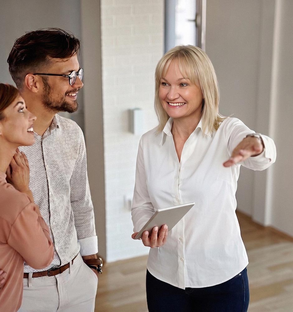 Metropole buyers' agent advising clients inside a home